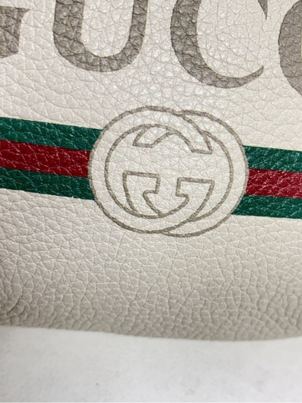 Gucci Cream Leather Belt Bag with Green-Red Web and Navy-Red Strap - Picture 4 of 11